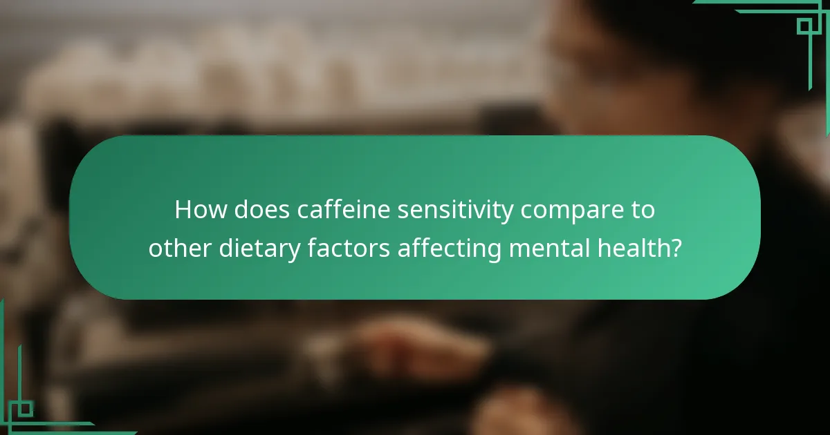 How does caffeine sensitivity compare to other dietary factors affecting mental health?